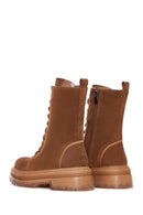 Women's Tan Suede Leather Boots | Derimod