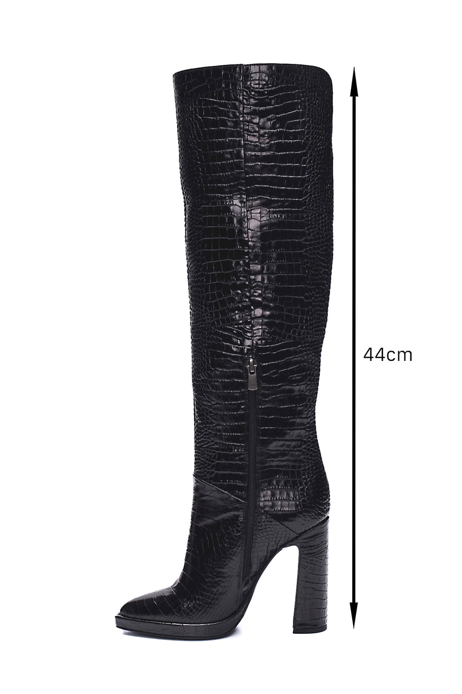 Women's Leather Crocodile Heeled Boots