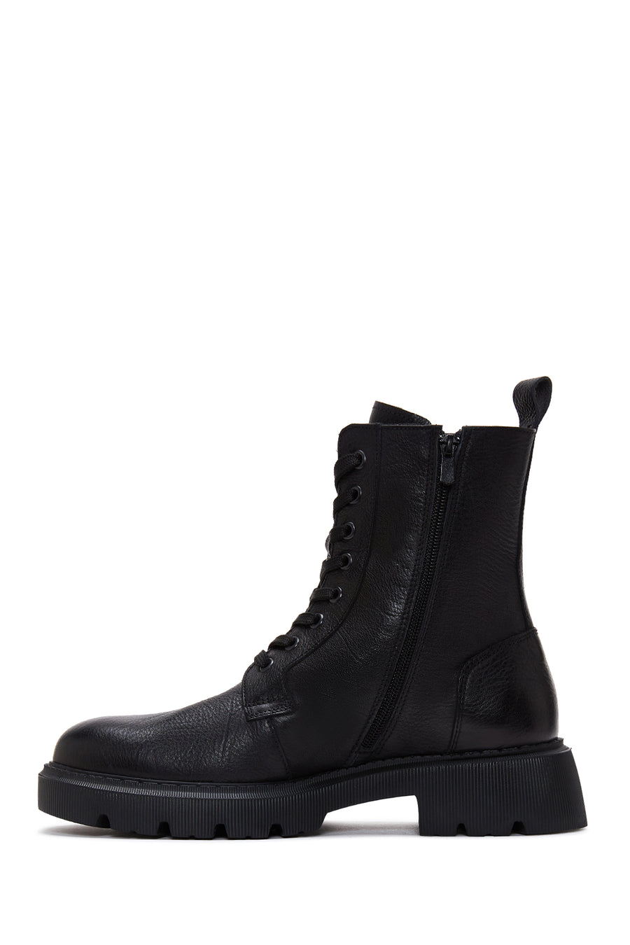 Men's Black Leather Boots Flat Boots