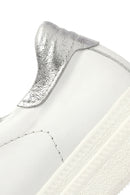 Woman White Lace-Up Leather Sneaker | Derimod