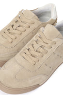 Kadın Bej Bağcıklı Süet Deri Sneaker | Derimod