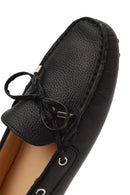 Woman Black Leather Loafer | Derimod