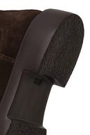 Male Brown Thick-Soled Suede Chelsea Boots | Derimod