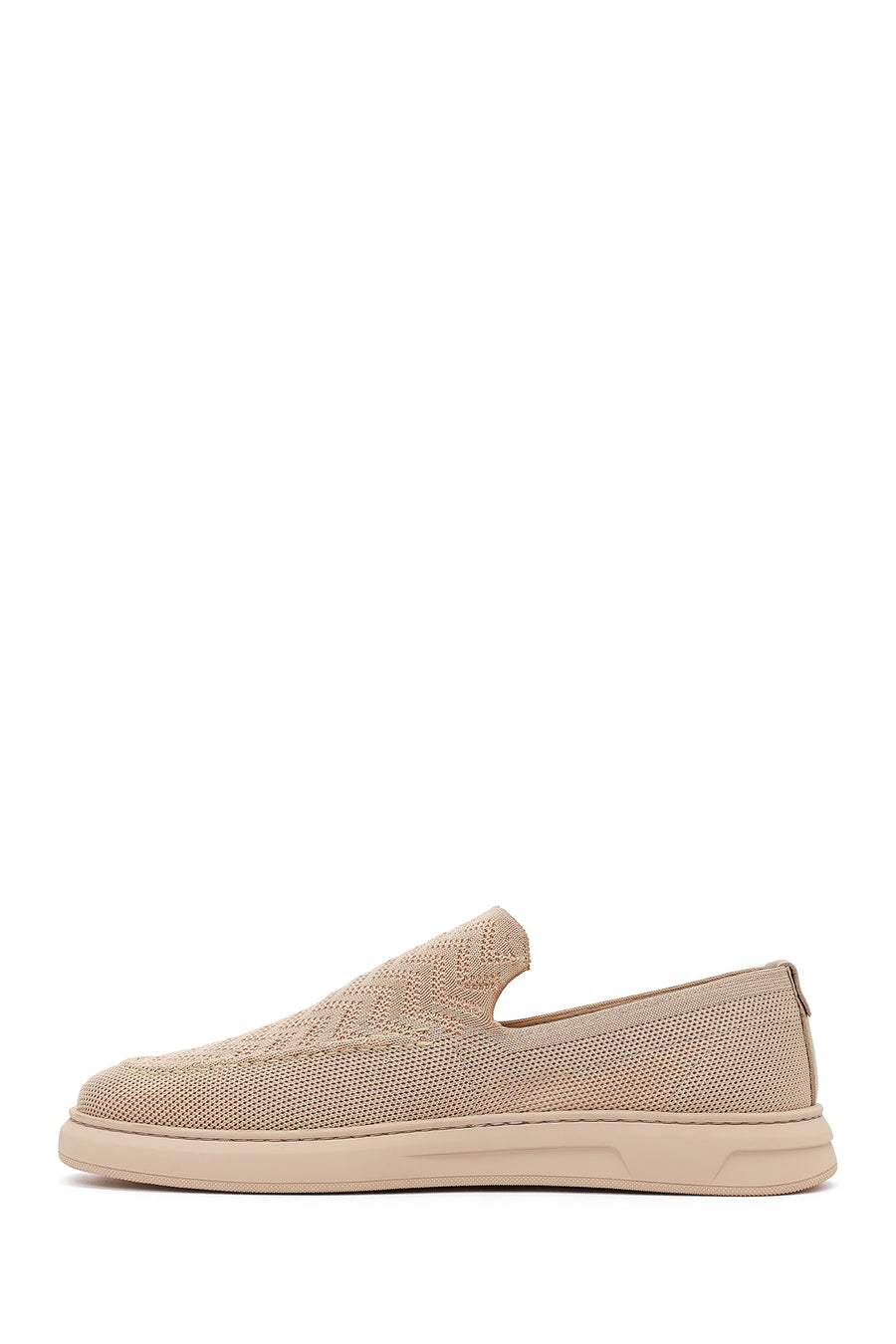 Erkek Bej Desenli Kumaş Loafer