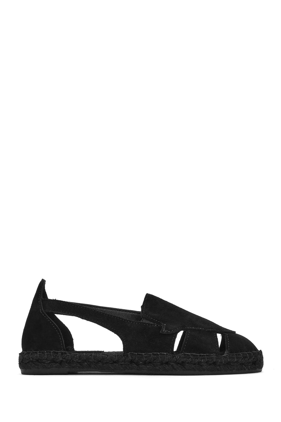 Woman Black Suede Espadrilles Sandal 25SFD205110 | Derimod
