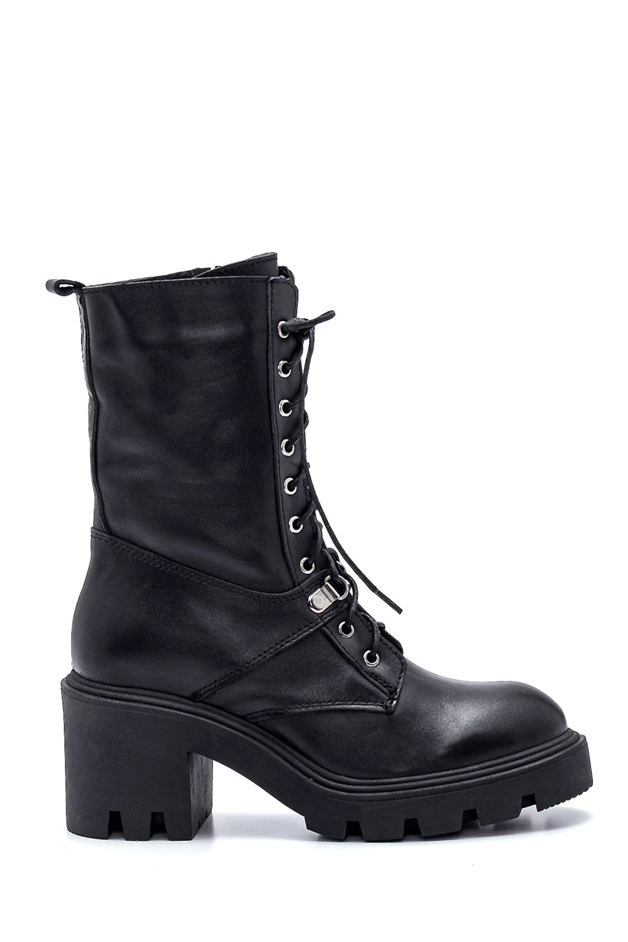 Women's Leather Zippered Heeled Boots 21WFD187018 | Derimod