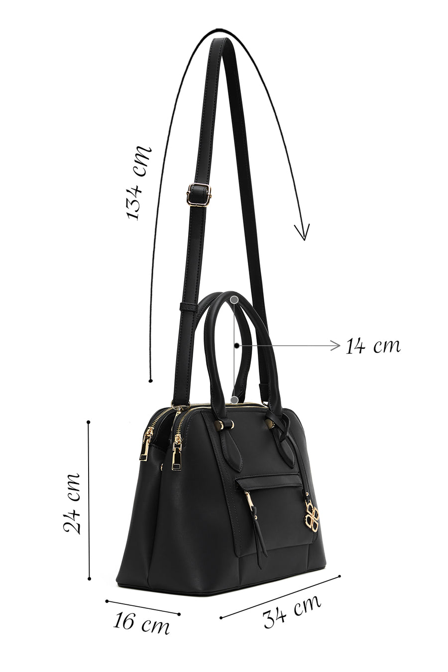 Women's Black Classic Shoulder Bag