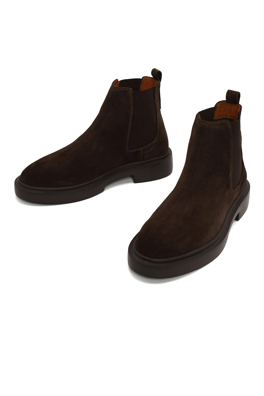 Male Brown Thick-Soled Suede Chelsea Boots