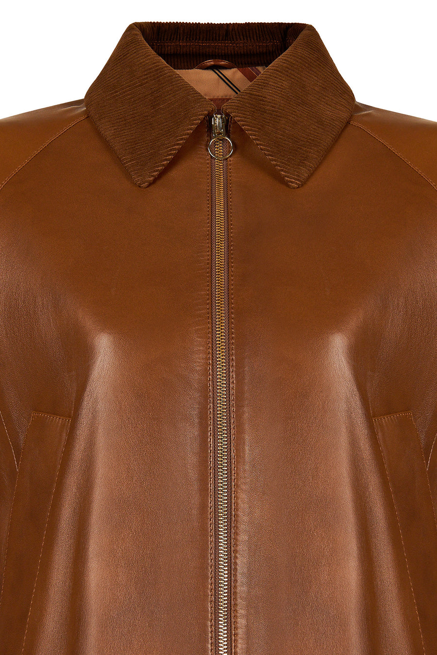 Devon Woman Camel A-From Leather Jacket