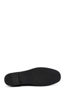 Women's Black Buckle Detailed Leather Masculine Loafer | Derimod