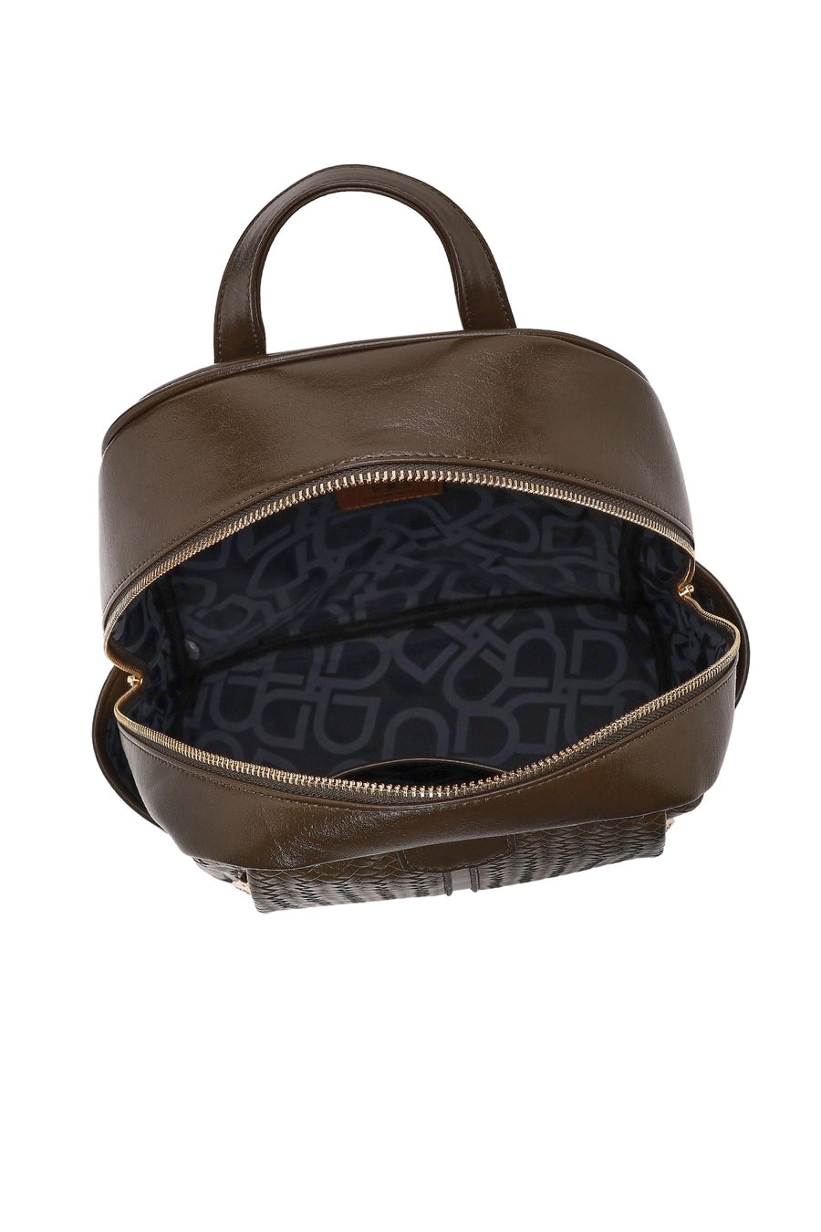 Woman Khaki Printed Casual Backpack