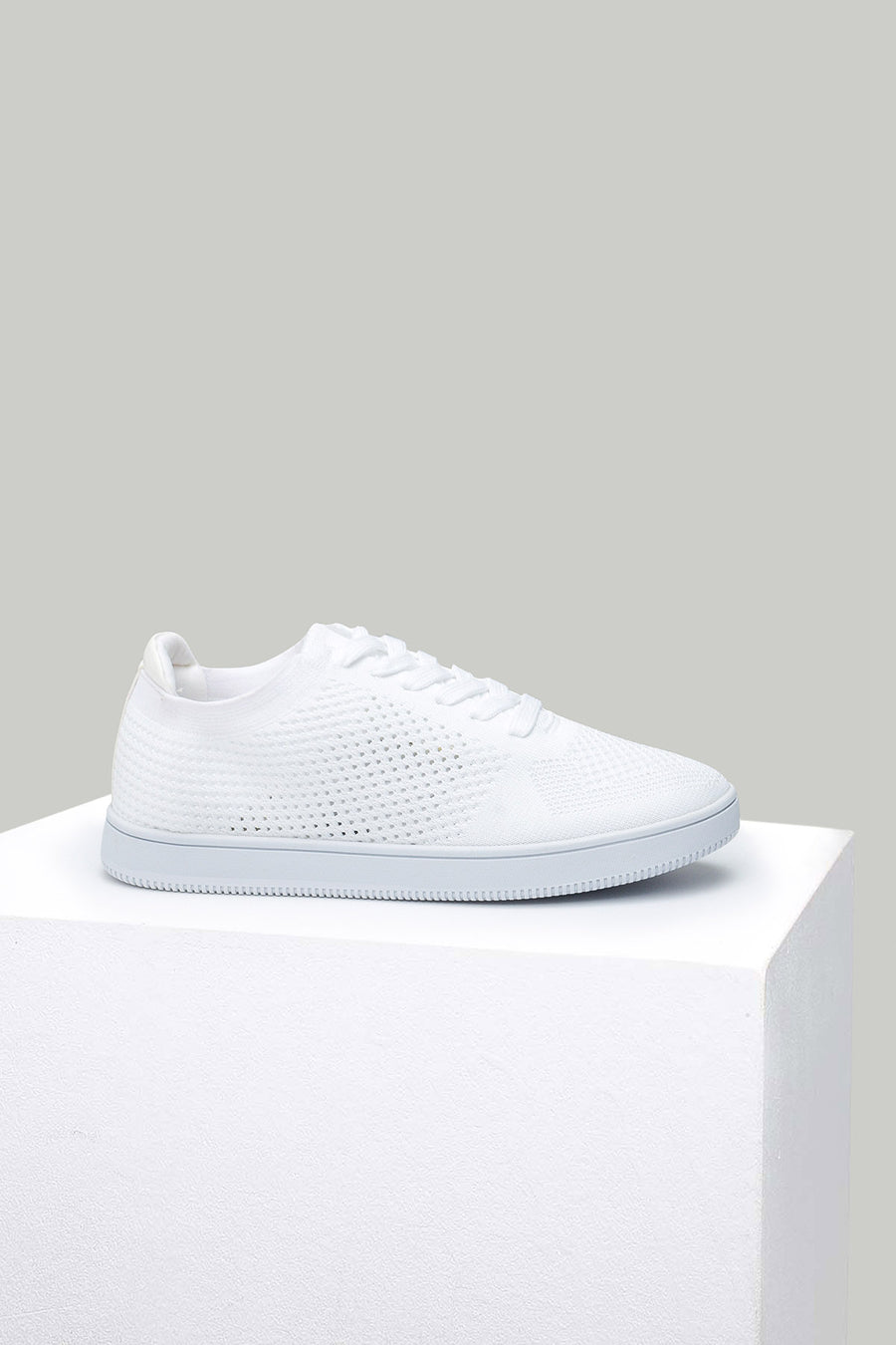 White Fabric Women's Sneaker