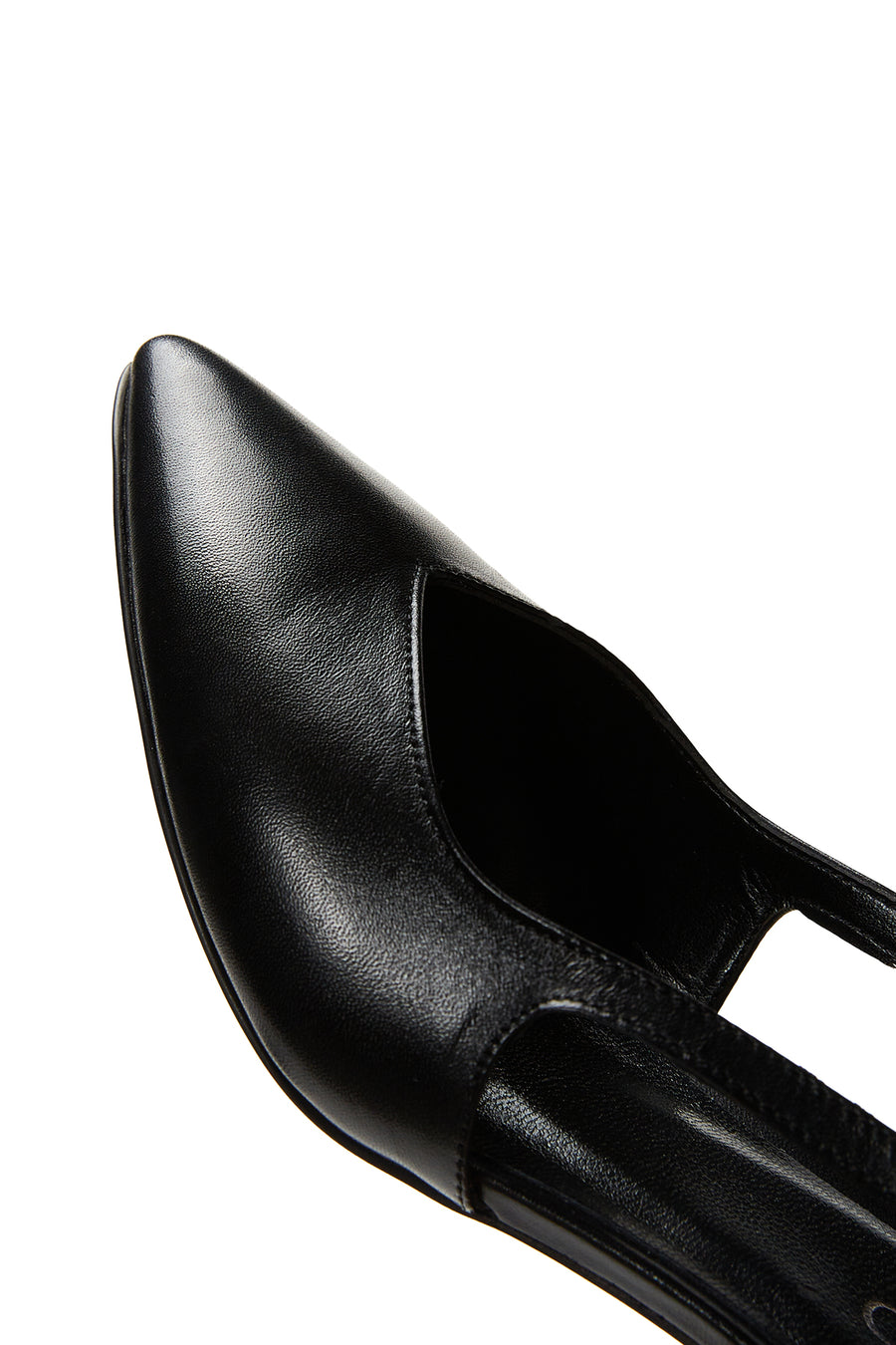 Women's Black Leather Heeled Shoes