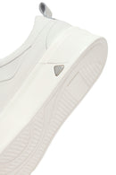 Men's White Lace-Up Thick-Soled Leather Sneakers | Derimod