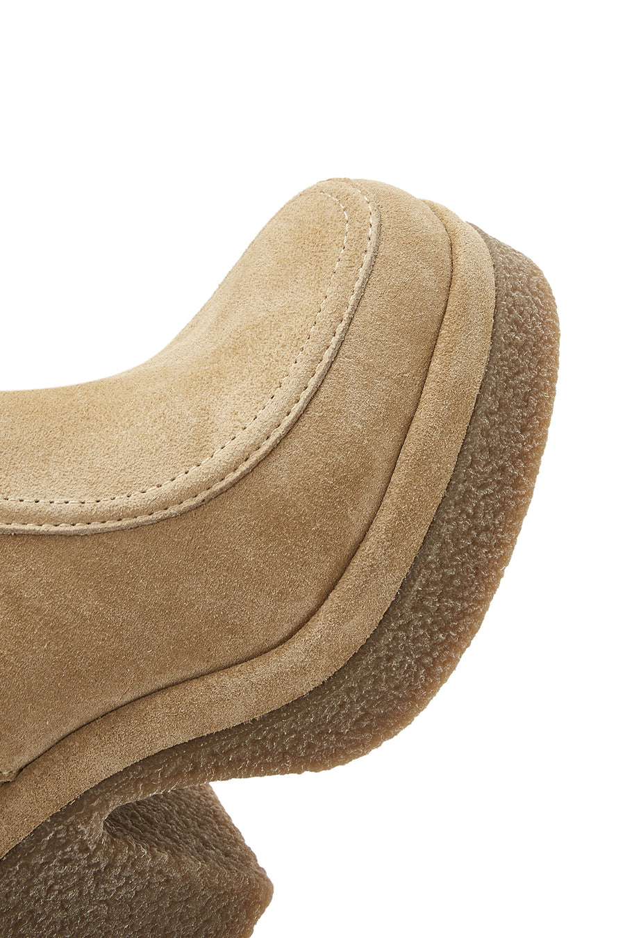 Women's Beige Thick Heeled Suede Leather Chelsea Boots