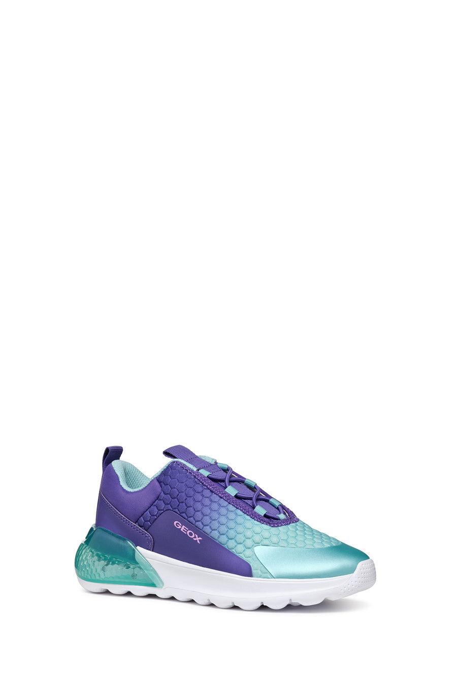 Geox Girls Purple Activart Illuminus Lighted Lace-Up Sneaker