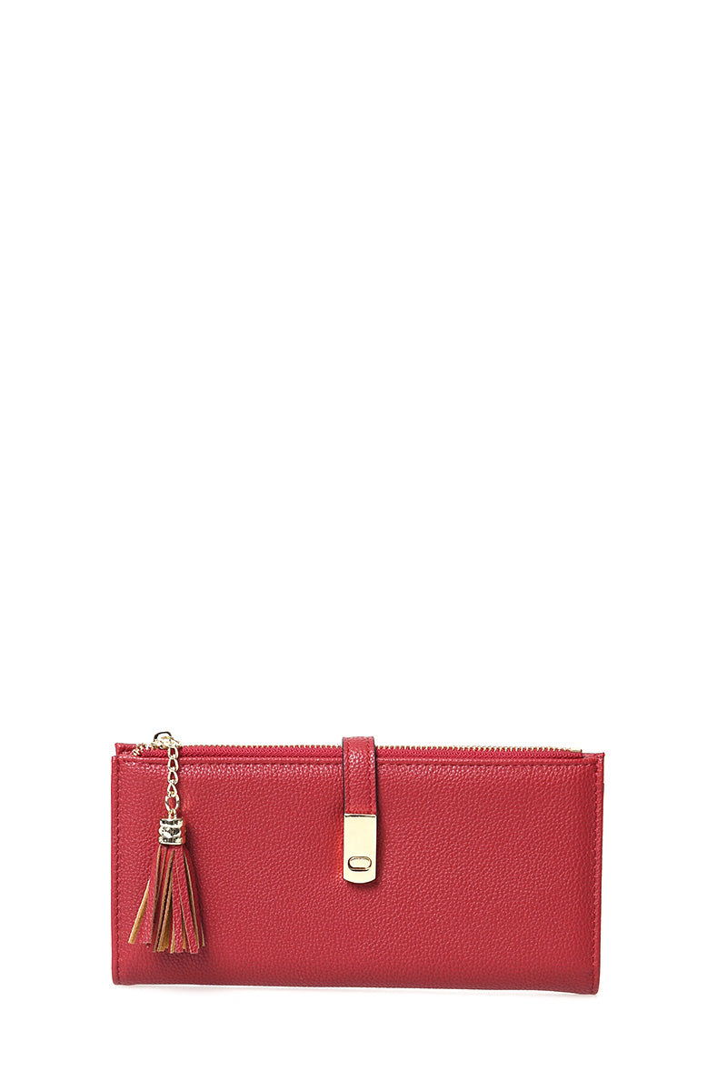 Women's Red Faux Leather Wallet