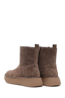 Woman Mink Zip Closure Thick-Soled Suede Boots | Derimod