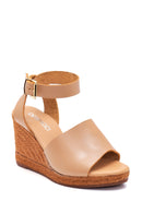 Women's Leather Wedge Heel Sandals | Derimod