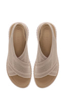 Woman Beige Thick-Soled Comfort Sandal | Derimod
