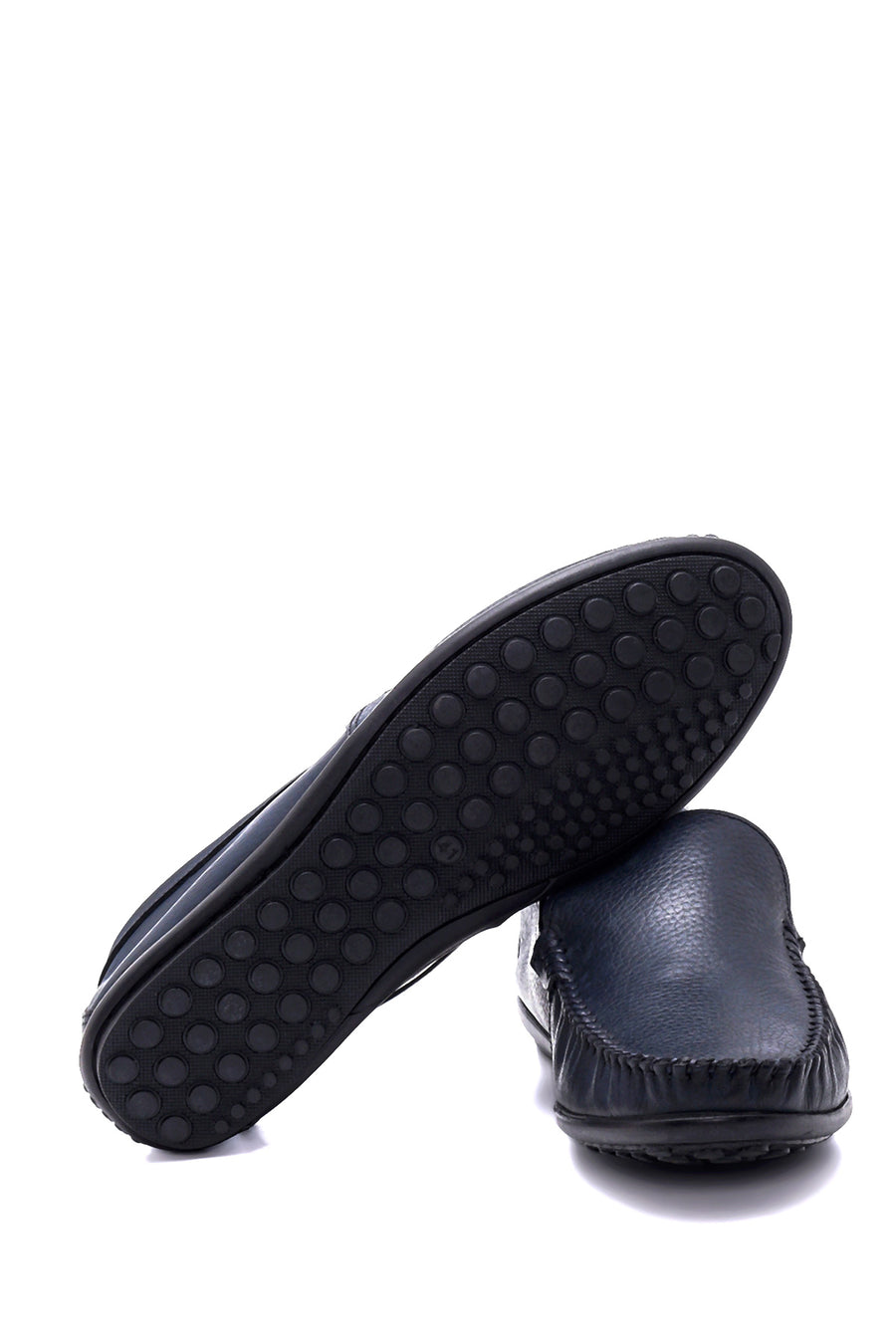 Erkek Lacivert Deri Casual Loafer