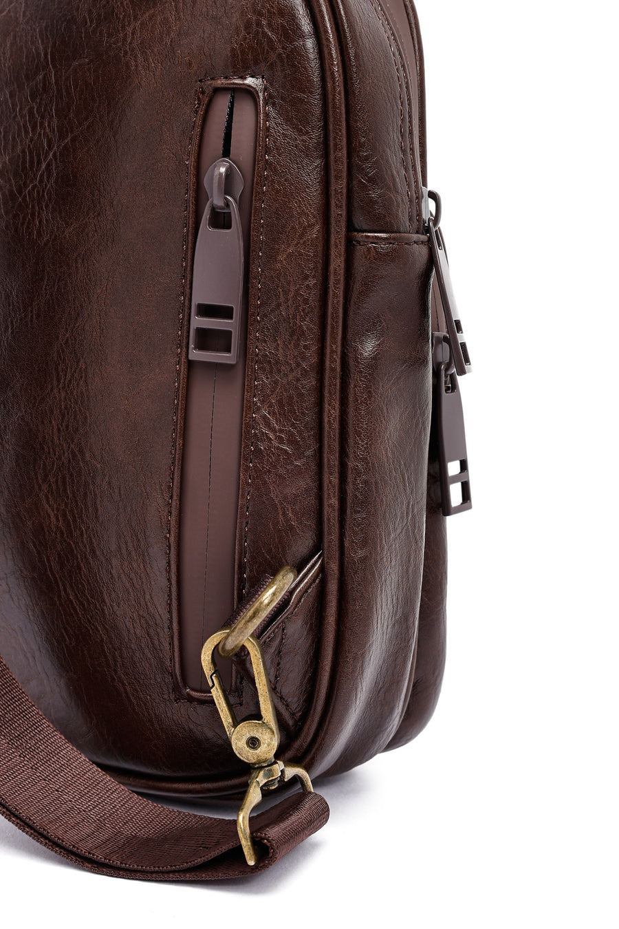 Men's Brown Mini Crossbody Bag