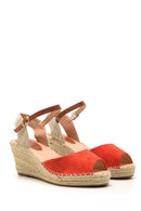 Women's Suede Wedge Heeled Espadrille Shoes | Derimod