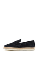 Men's Navy Blue Suede Leather Casual Loafer | Derimod