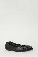 Stoned Women's Leather Ballerinas | Derimod