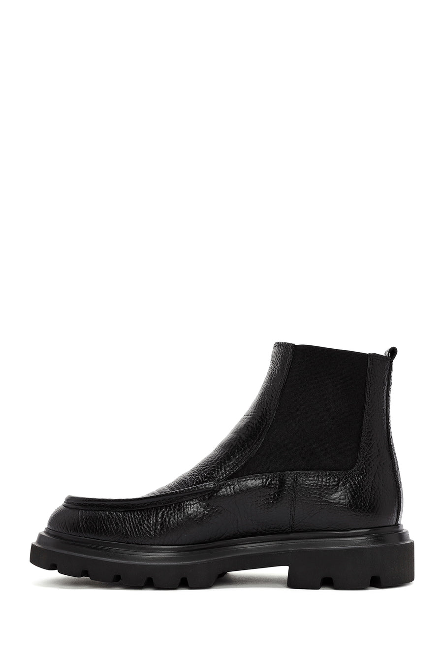 Men's Black Leather Casual Chelsea Boots