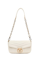 Woman Cream Long-Strap Quilted Mini Crossbody Bag | Derimod