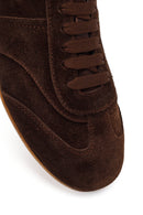 Women's Brown Lace-up Suede Leather Sneaker | Derimod