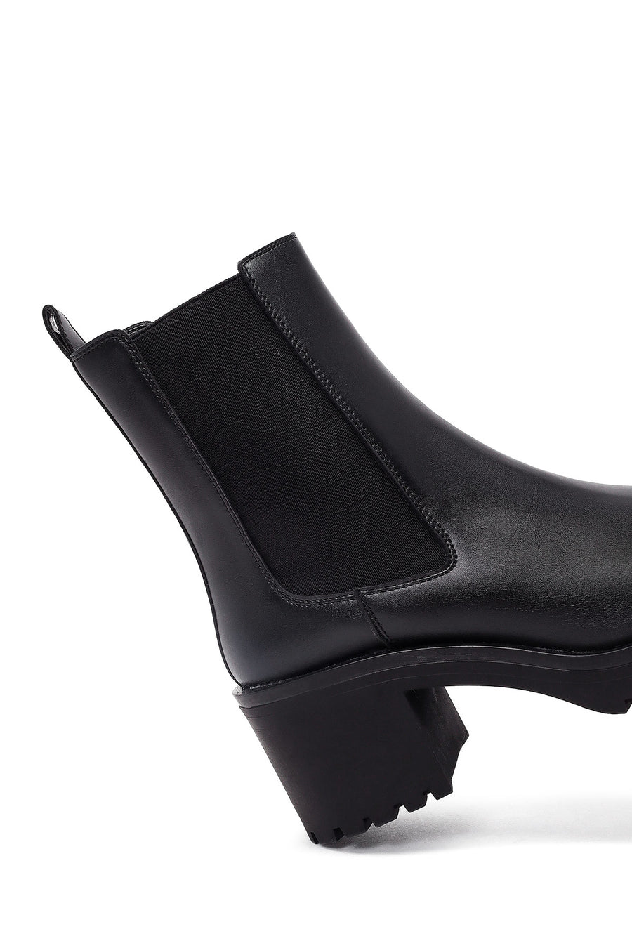 Woman Black Chunky-Heeled Chelsea Boots