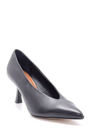 Women's Leather Heel Detailed Stiletto | Derimod