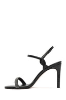 Women's Black Ankle Buckle Stone High Thin Heel Sandals | Derimod