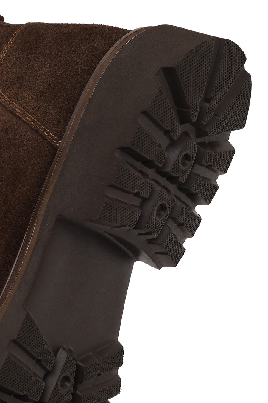 Male Brown Lace-up Thick-soled Suede Boots
