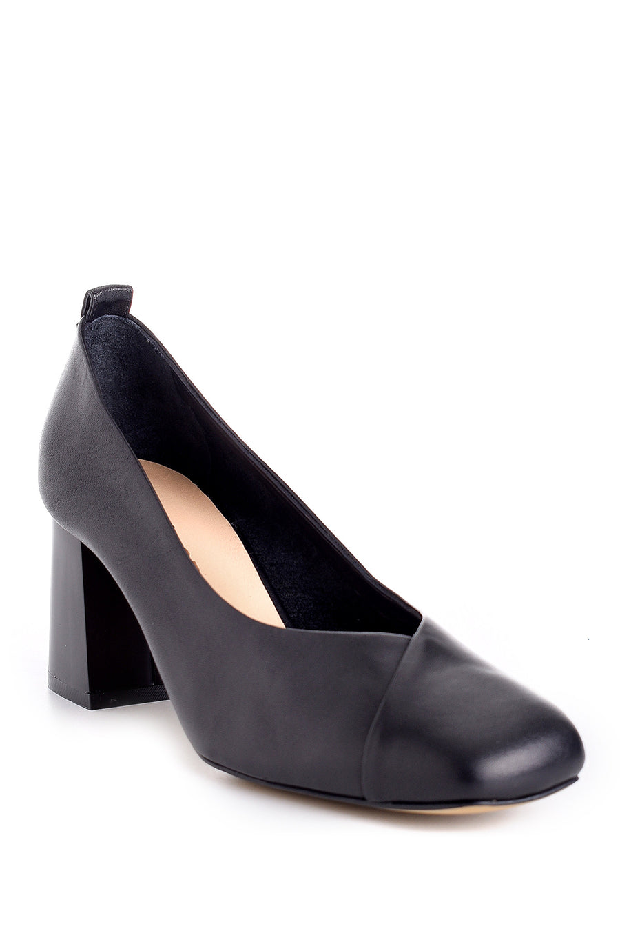 Women's Leather Thick Heeled Shoes