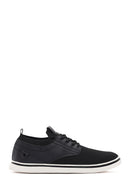 Men's Black Lace-Up Fabric Sneakers | Derimod