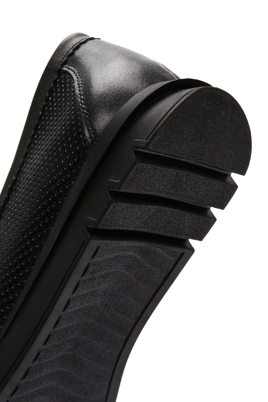 Women's Black Buckled Leather Comfort Loafer