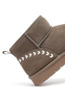 Woman Mink Fur Suede Teddy Boots | Derimod