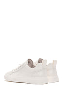 Men's White Lace-up Leather Sneaker | Derimod