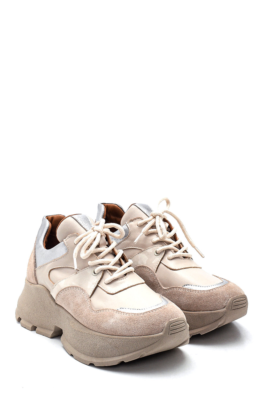 Women's Leather Suede Detail Sneaker