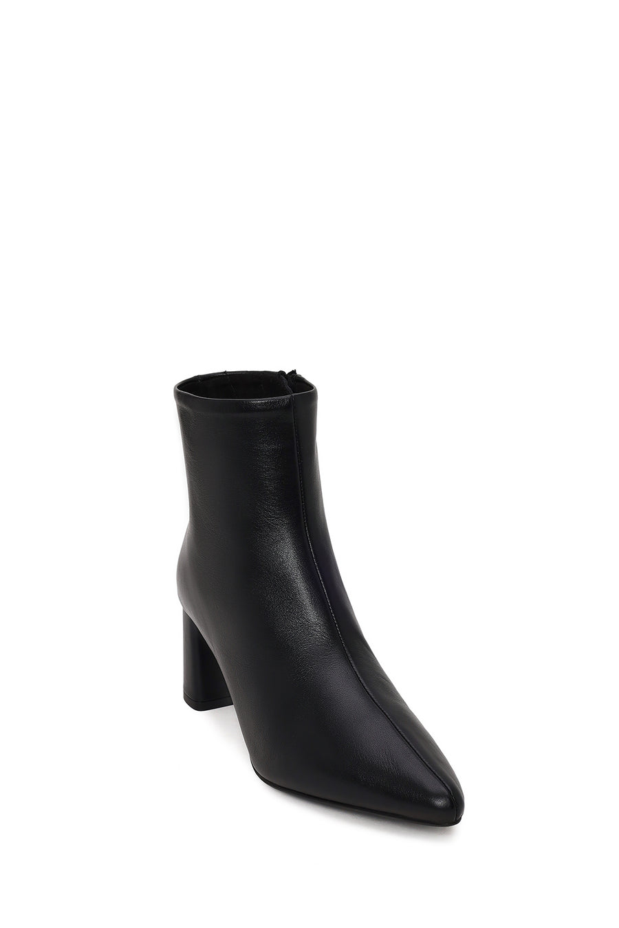 Derimod Flex Woman Black Zip Closure Chunky-Heeled Leather Boots