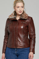 Rebecca Women's Leather Jacket | Derimod
