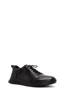 Men's Black Lace-Up Leather Casual Sneaker | Derimod