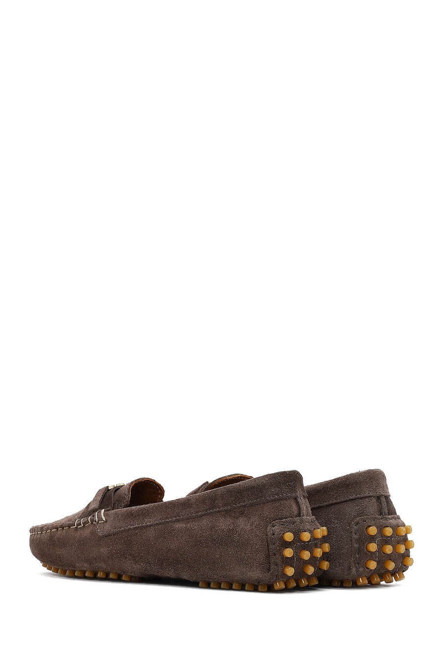 Women Mink Buckled Suede Leather Loafer