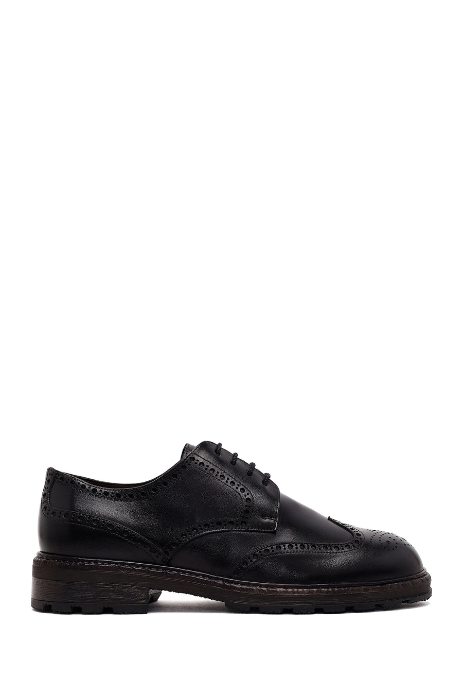 Male Black Lace-up Leather Casual Shoes WM750025DV | Derimod