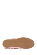 Women's Powder Pink Strapped Leather Sport Ballet Flats | Derimod
