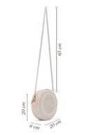 Women's White Long Strap Braided Mini Crossbody Bag | Derimod