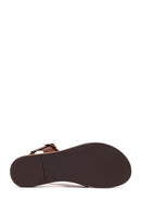 Women's Brown Buckle Leather Bodrum Sandals | Derimod